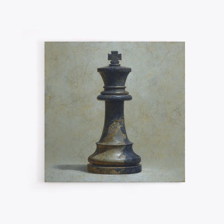 Minimal Chess Piece Still Life Canvas Print, Office Art, Boho Decor, Office Decor, Fine Art, Focus, Digital Art, Pet Portrait, OFF-1x1-85