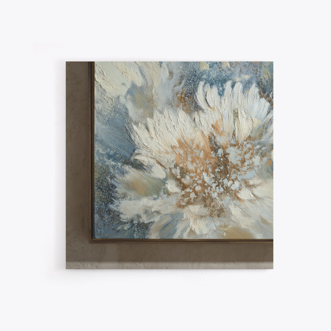 Desk Plant Botanical Closeup Framed Canvas Print, Office Art, Textured Painting, Office Decor, Oil Painting, Focus, Printables, OFF-1x1-88