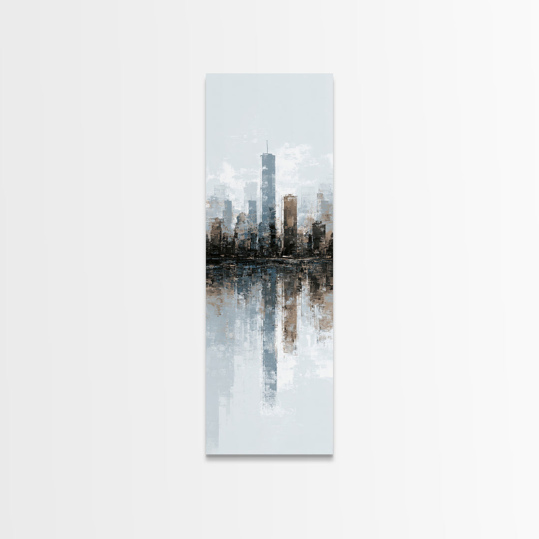 Black and White City Skyline Silhouette Canvas Print, Office Art, Room Decor, Office Decor, Fine Art, Focus, Printable Wall Art, OFF-1x3-17