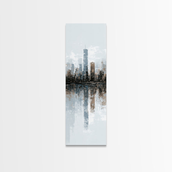 Black and White City Skyline Silhouette Canvas Print, Office Art, Room Decor, Office Decor, Fine Art, Focus, Printable Wall Art, OFF-1x3-17