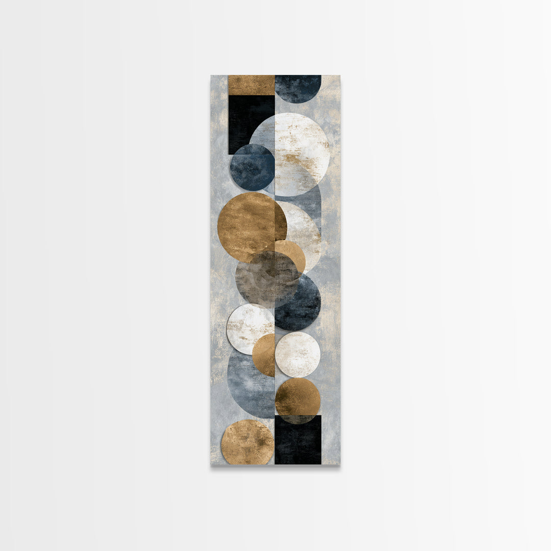 Gold Circle and Line Composition for Clarity Framed Canvas Print, Office Art, Luxury Decor, Office Decor, Fine Art, Focus, OFF-1x3-20