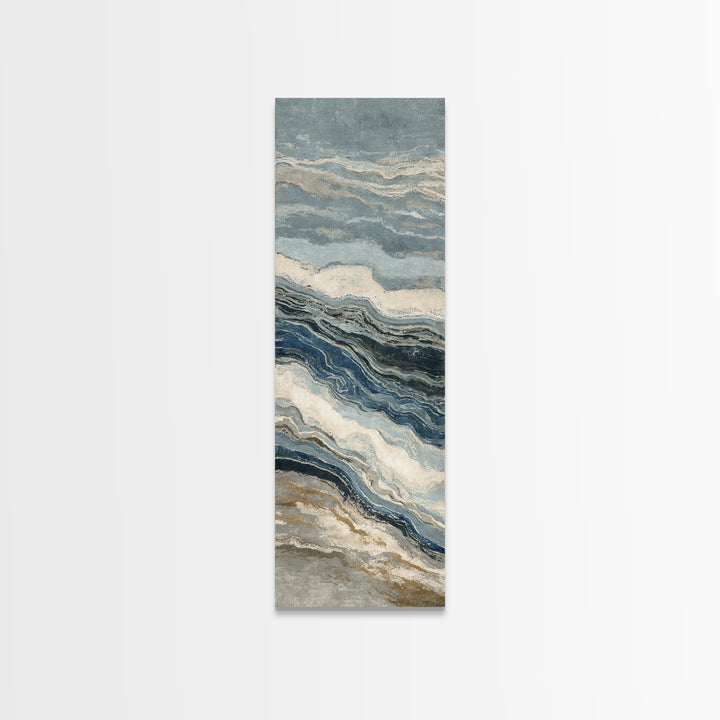 Blue Abstract Wave Pattern for Focus Framed Canvas Print, Office Art, Modern Decor, Office Decor, Abstract Art, Focus, OFF-1x3-29
