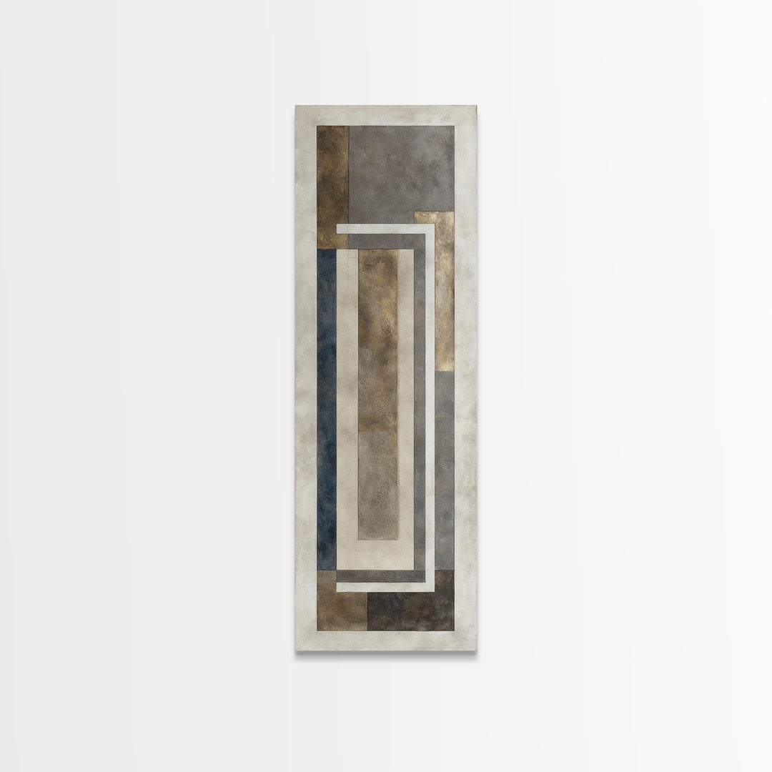 Geometric Labyrinth Pattern Framed Canvas Print, Office Art, Office Wall Art, Office Decor, Abstract Art, Focus, OFF-1x3-30