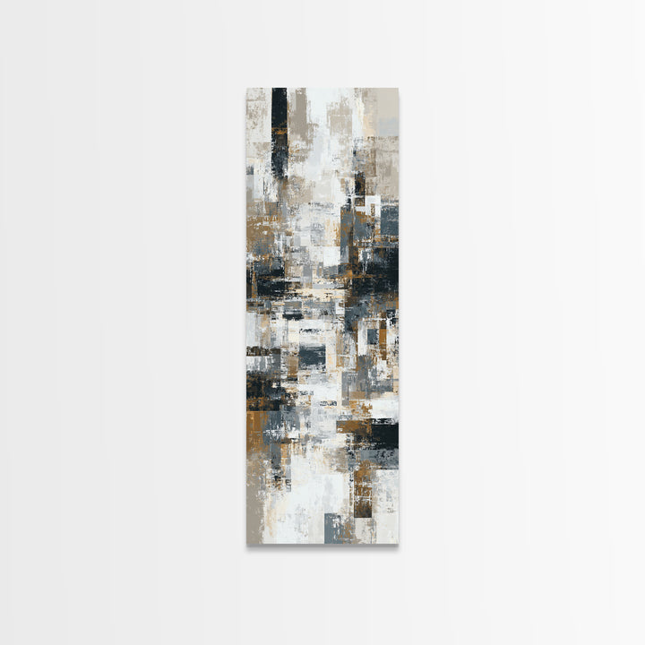 City Map Abstract Canvas Print, Office Art, Textured Painting, Office Decor, Abstract Art, Focus, Printables, Digital Wall Art, OFF-1x3-32