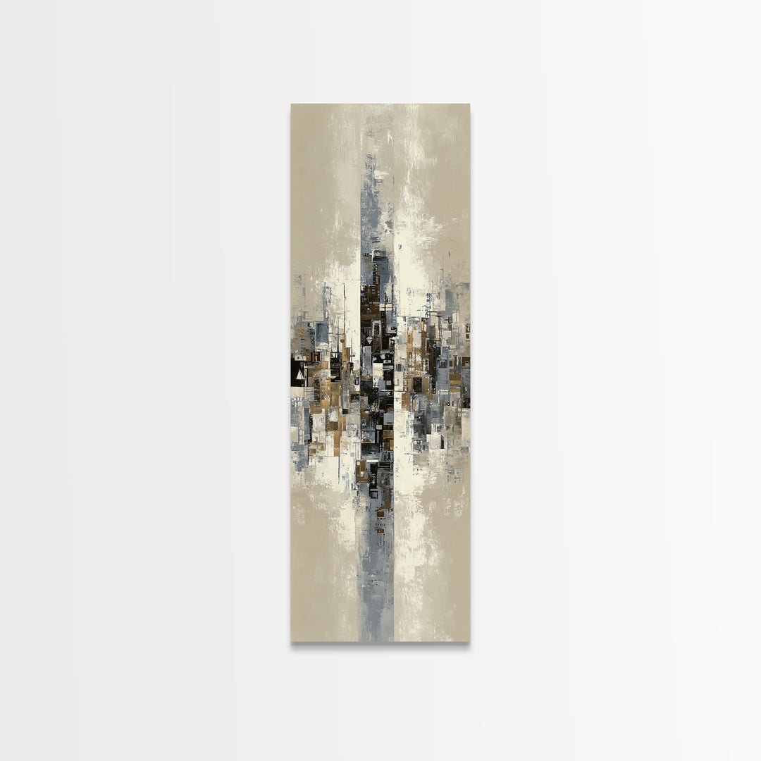 Abstract Light Beam Through Dark Shapes Canvas Print, Office Art, Wall Art, Office Decor, Abstract Art, Focus, Boho, Art Deco, OFF-1x3-35