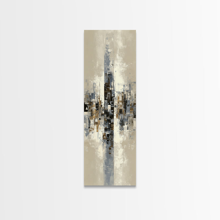 Abstract Light Beam Through Dark Shapes Canvas Print, Office Art, Wall Art, Office Decor, Abstract Art, Focus, Boho, Art Deco, OFF-1x3-35