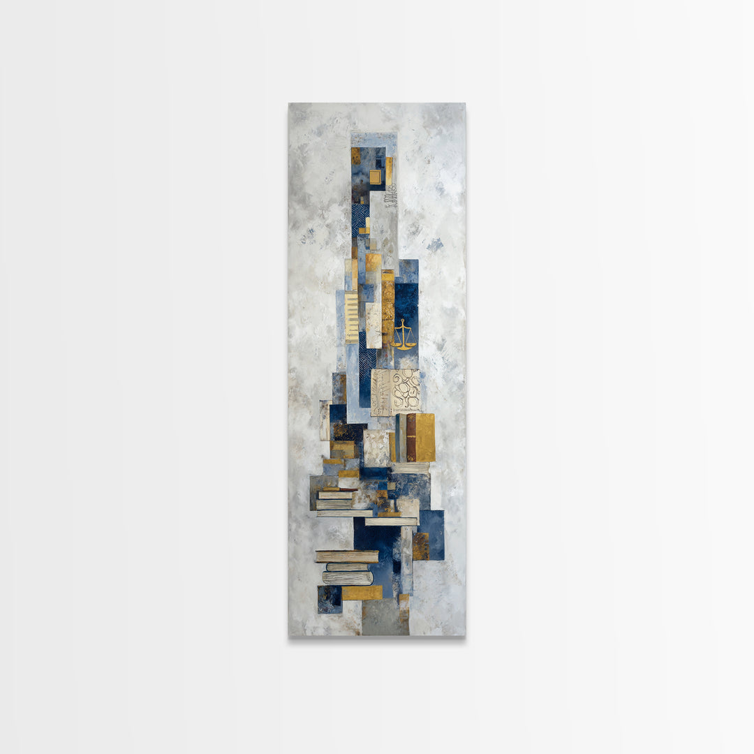 Clean Abstract Geometry Canvas Print, Office Art, Statement Artwork, Office Decor, Fine Art, Focus, Wall Decor, Digital Art, OFF-1x3-37