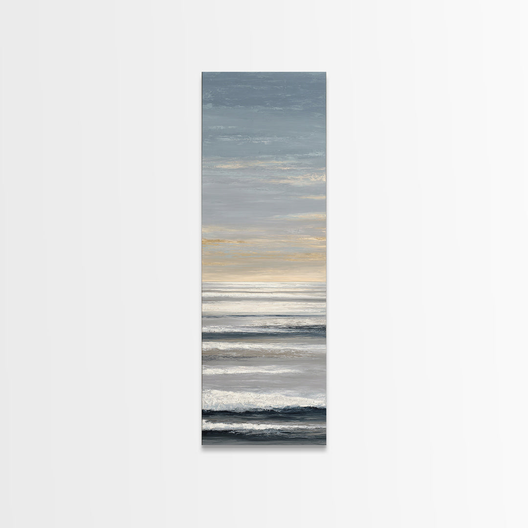 Calm Ocean Horizon for Stress Relief Framed Canvas Print, Office Art, Printables, Office Decor, Focus, Living Room Decor, OFF-1x3-47