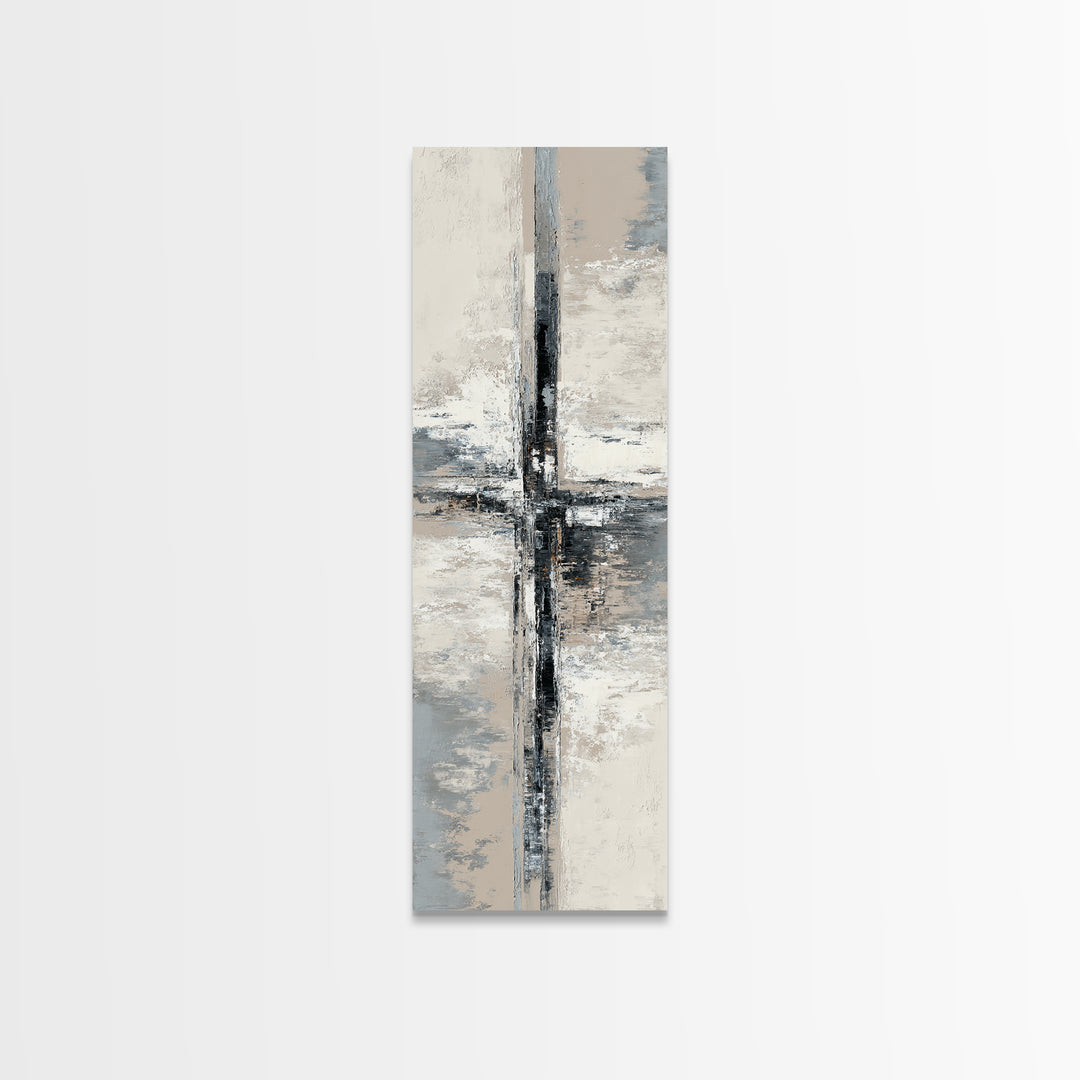 Monochrome Bridge Structure Framed Canvas Print, Office Art, Downloadable Prints, Office Decor, Abstract Art, Focus, OFF-1x3-70