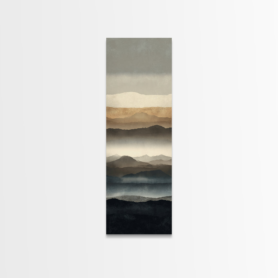 Minimal Mountain Sunrise for Focus Canvas Print, Office Art, Luxury Decor, Office Decor, Fine Art, Focus, Pet Portrait, OFF-1x3-86