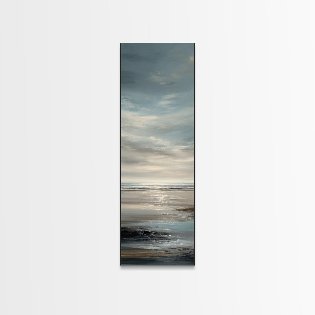 Calm Ocean Horizon for Stress Relief Canvas Print, Office Art, Canvas Print, Office Decor, Oil Painting, Focus, Art Print, OFF-1x3-95