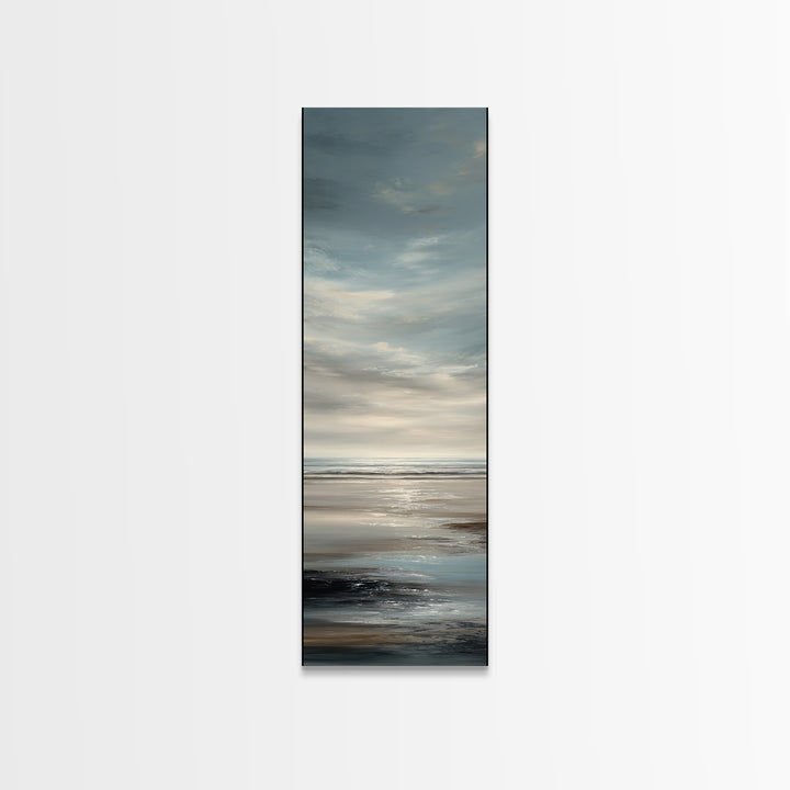 Calm Ocean Horizon for Stress Relief Canvas Print, Office Art, Canvas Print, Office Decor, Oil Painting, Focus, Art Print, OFF-1x3-95