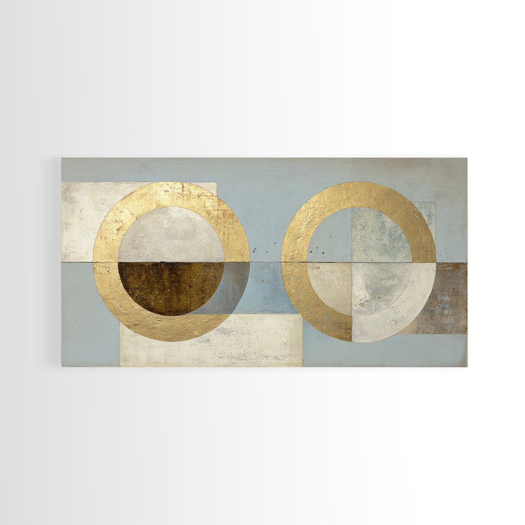 Gold Circle and Line Composition for Clarity Canvas Print, Office Art, Decor, Office Decor, Abstract Art, Focus, Wall Prints, OFF-2x1-52