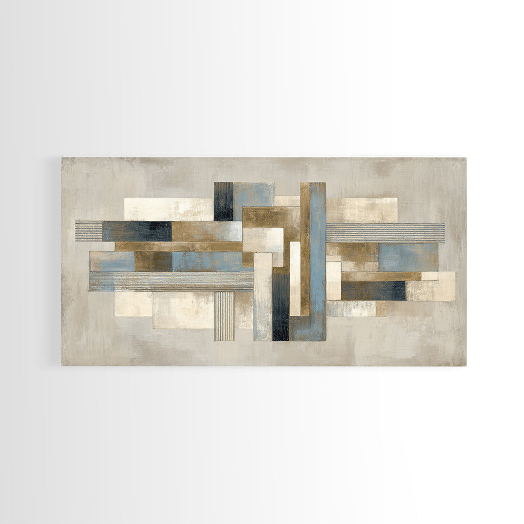Geometric Labyrinth Pattern Framed Canvas Print, Office Art, Home Decor, Office Decor, Abstract Art, Focus, Art Deco, OFF-2x1-86