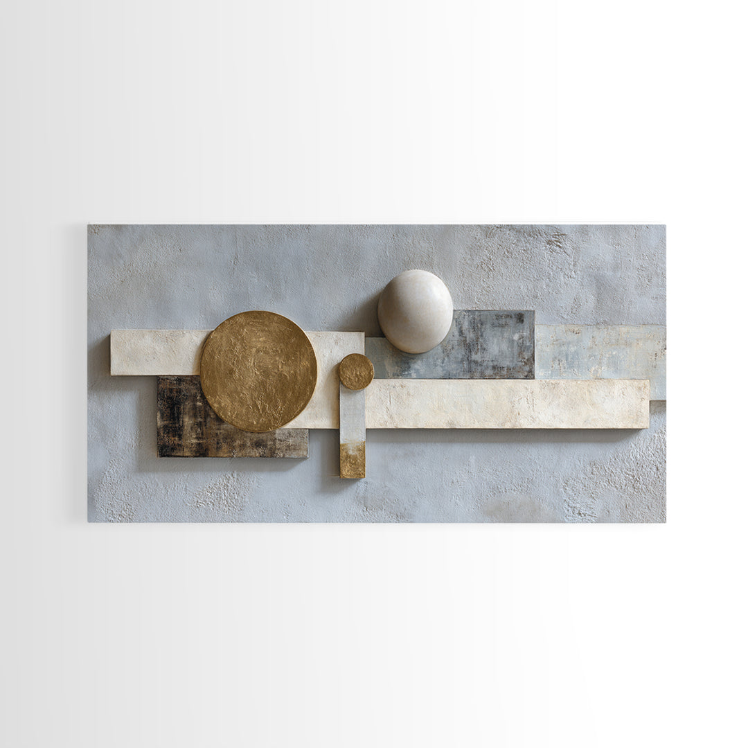 Balanced Stone Composition Framed Canvas Print, Office Art, Art Deco, Office Decor, Oil Painting, Focus, Bedroom Wall Art, OFF-2x1-92