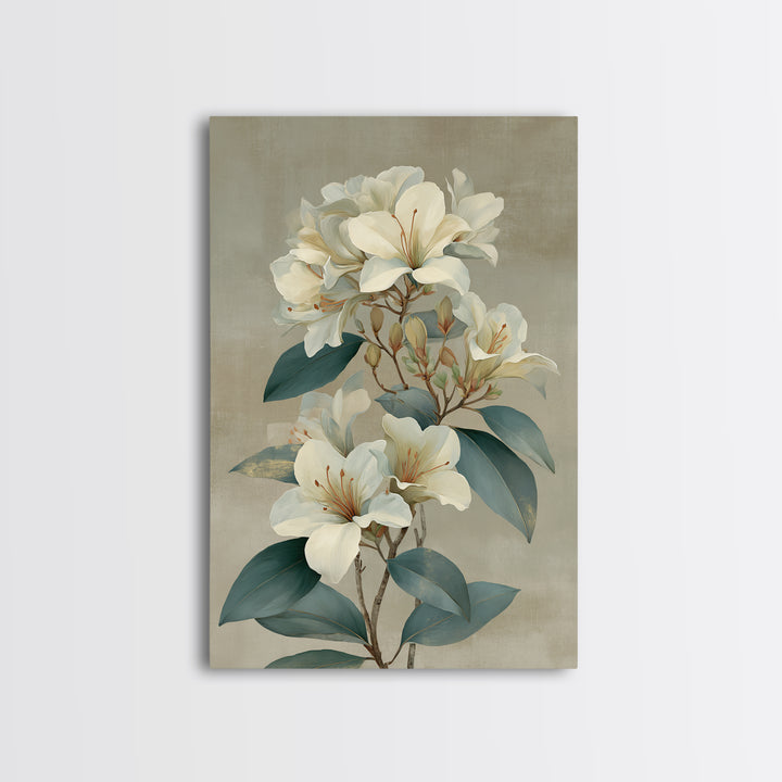 Modern Botanical Print Framed Canvas Print, Office Art, Minimalist Decor, Office Decor, Fine Art, Focus, Digital Wall Art, OFF-2x3-12