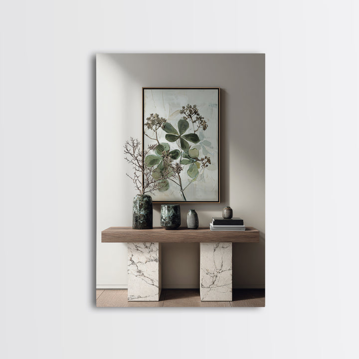 Modern Botanical Print Framed Canvas Print, Office Art, Living Room Decor, Office Decor, Fine Art, Focus, Fine Art Print, OFF-2x3-36