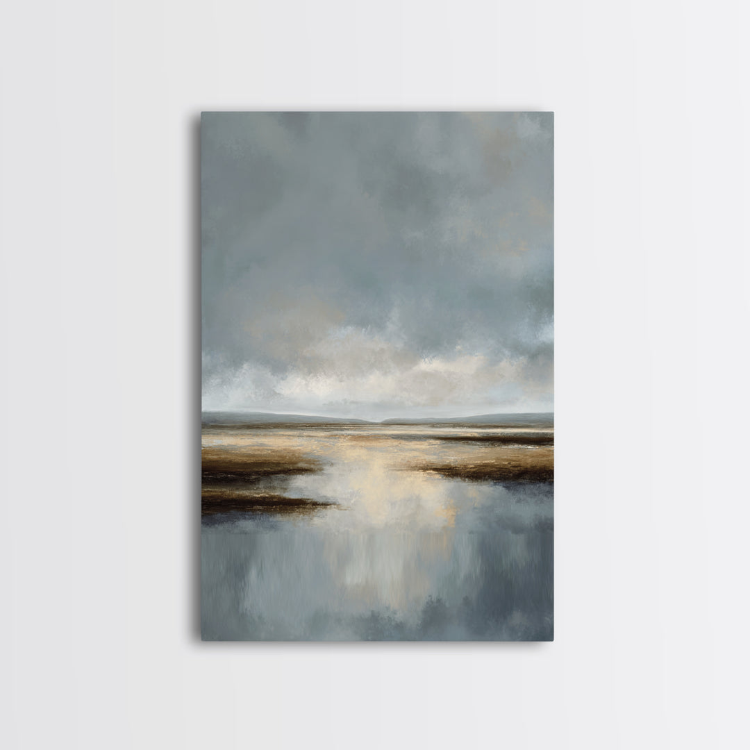 Dignified Neutral Landscape Canvas Print, Office Art, Minimalist Decor, Office Decor, Fine Art, Focus, Digital Wall Art, OFF-2x3-39