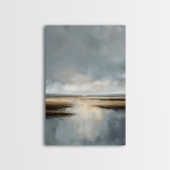 Dignified Neutral Landscape Canvas Print, Office Art, Minimalist Decor, Office Decor, Fine Art, Focus, Digital Wall Art, OFF-2x3-39