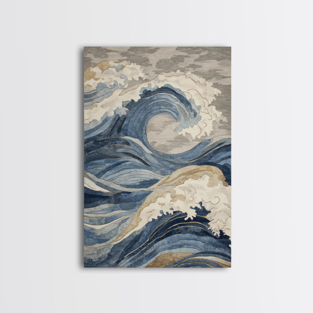 Blue Abstract Wave Pattern for Focus Canvas Print, Office Art, Pet Portrait, Office Decor, Abstract Art, Focus, Digital Print, OFF-2x3-49