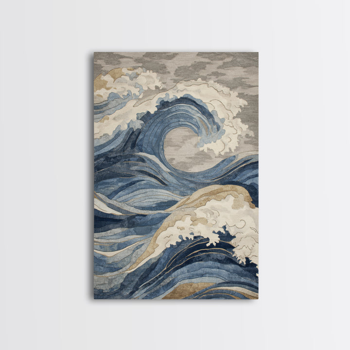 Blue Abstract Wave Pattern for Focus Canvas Print, Office Art, Pet Portrait, Office Decor, Abstract Art, Focus, Digital Print, OFF-2x3-49