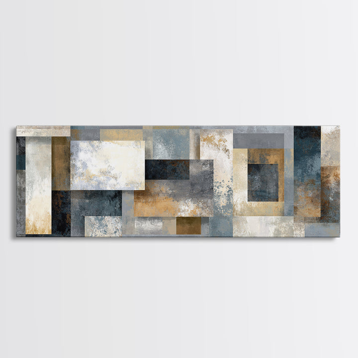 Geometric Labyrinth Pattern Framed Canvas Print, Office Art, Home Decor, Office Decor, Abstract Art, Focus, Art Deco, OFF-3x1-10
