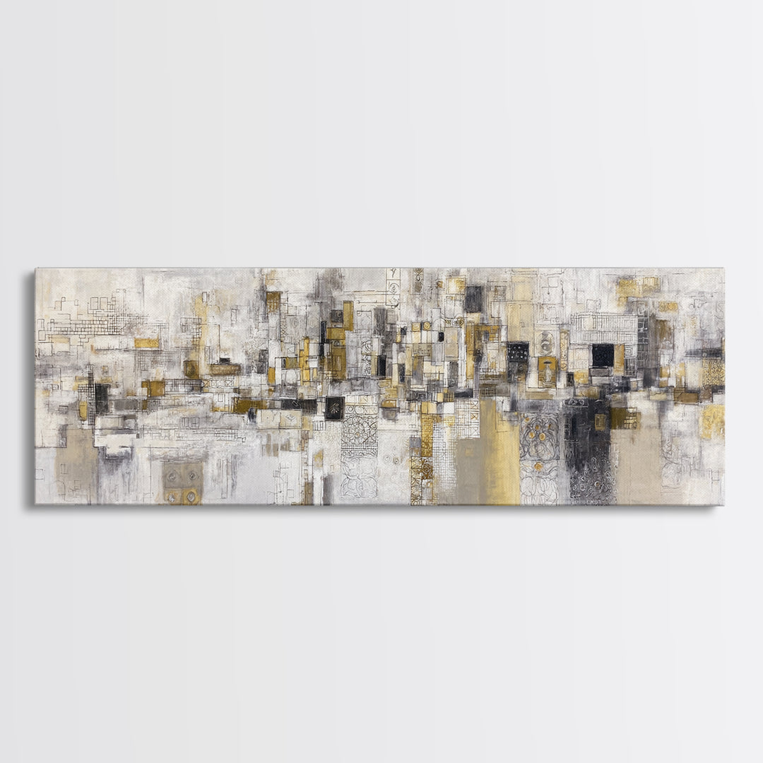 Architectural Line Drawing Canvas Print, Office Art, Statement Artwork, Office Decor, Abstract Art, Focus, Wall Decor, OFF-3x1-19