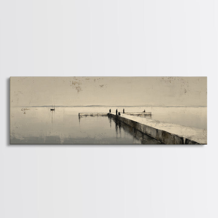 Monochrome Bridge Structure Framed Canvas Print, Office Art, Digital Art, Office Decor, Abstract Art, Focus, Ai Art, OFF-3x1-2