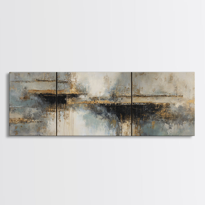 Monochrome Bridge Structure Canvas Print, Office Art, Digital Wall Art, Office Decor, Abstract Art, Focus, Dopamine Decor, OFF-3x1-26