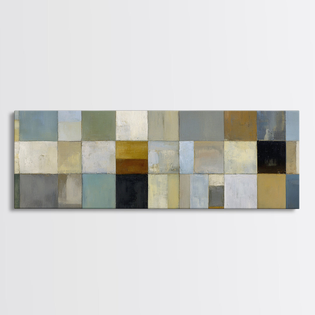 Modern Color Blocks Framed Canvas Print, Office Art, Downloadable Prints, Office Decor, Oil Painting, Focus, Textured Painting, OFF-3x1-28