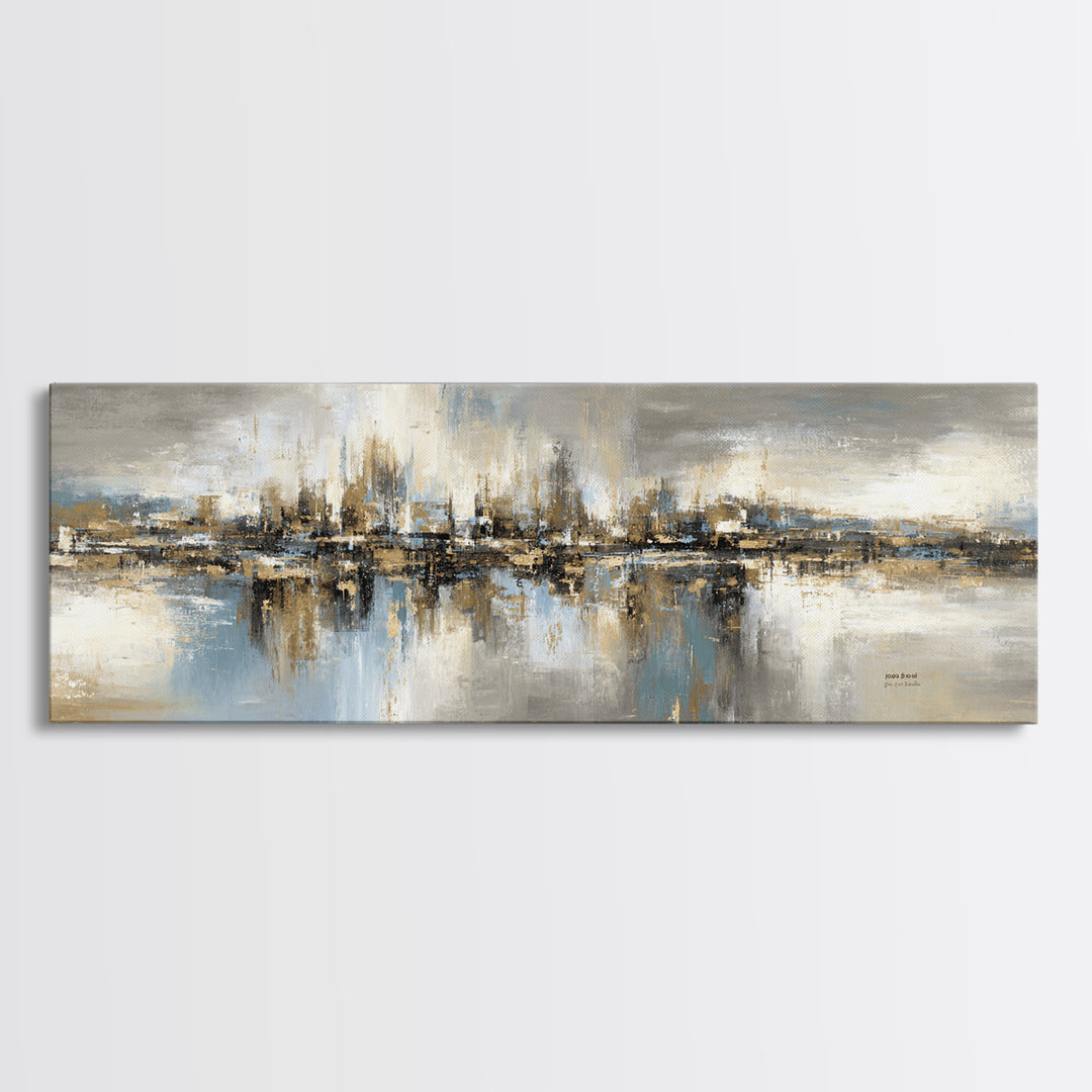 City Map Abstract Canvas Print, Office Art, Trendy Wall Art, Office Decor, Fine Art, Focus, Minimalist Decor, Contemporary Art, OFF-3x1-36
