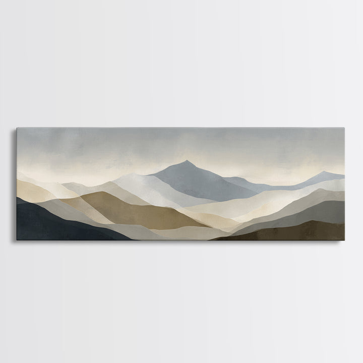Minimal Mountain Sunrise for Focus Canvas Print, Office Art, Canvas Wall Art, Office Decor, Fine Art, Focus, Bedroom Wall Art, OFF-3x1-42
