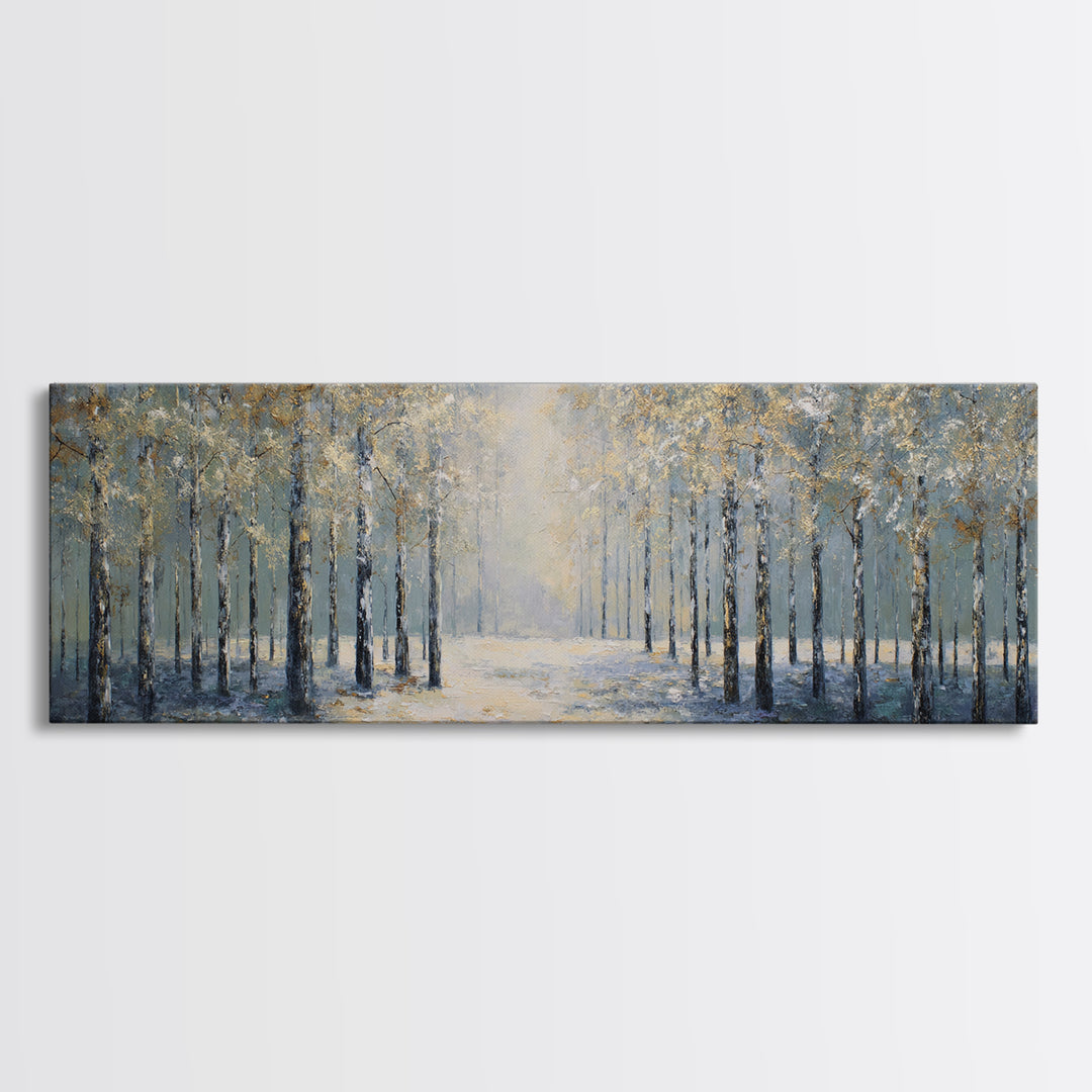 Quiet Forest Path for Mental Reset Framed Canvas Print, Office Art, Wall Art, Office Decor, Fine Art, Focus, Boho, Art Deco, OFF-3x1-59