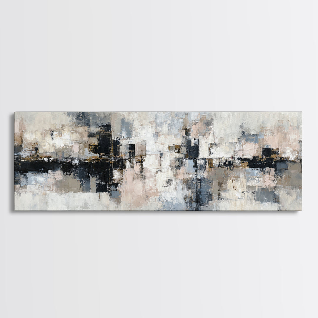 City Map Abstract Framed Canvas Print, Office Art, Boho Decor, Office Decor, Fine Art, Focus, Digital Art, Pet Portrait, OFF-3x1-60