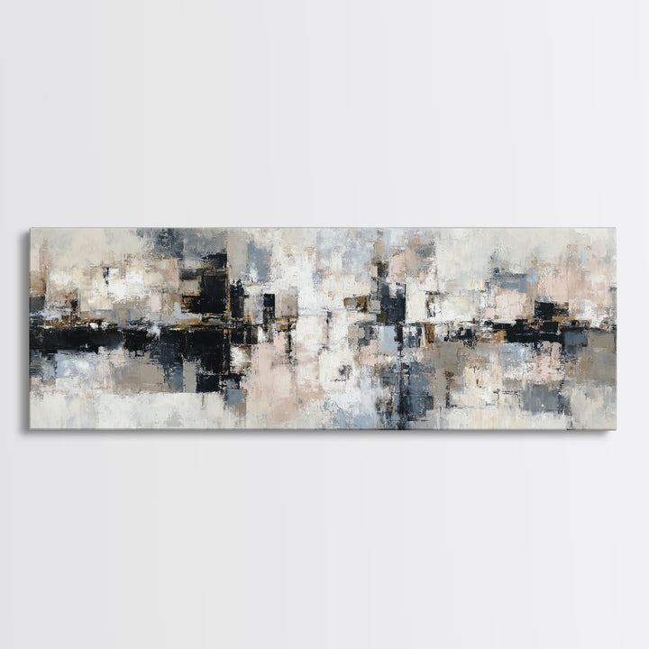 City Map Abstract Framed Canvas Print, Office Art, Boho Decor, Office Decor, Fine Art, Focus, Digital Art, Pet Portrait, OFF-3x1-60