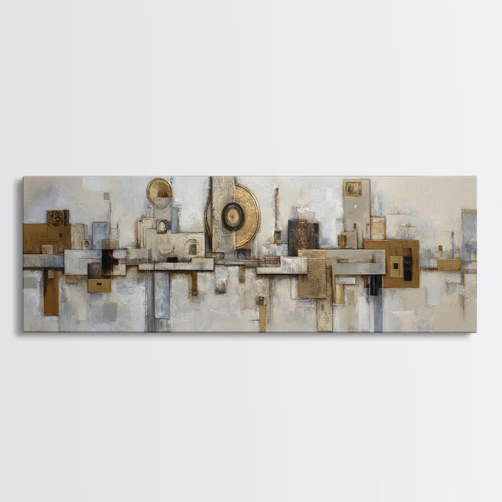 Large Neutral Texture Art for Professional Setting Canvas Print, Office Art, Abstract Wall Art, Office Decor, Oil Painting, OFF-3x1-61