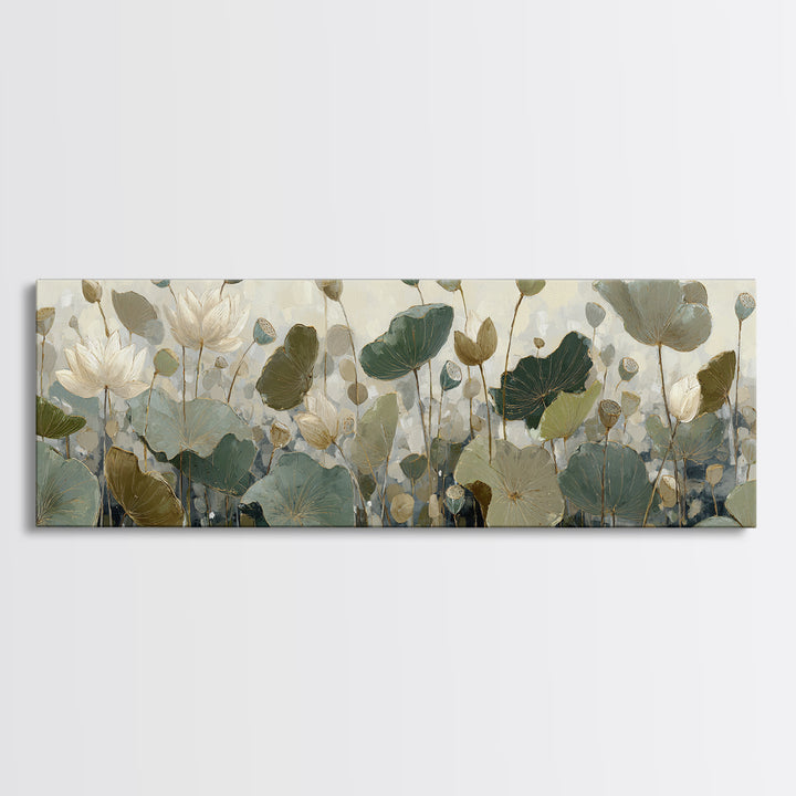 Modern Botanical Print Framed Canvas Print, Office Art, Contemporary Art, Office Decor, Fine Art, Focus, Large Wall Art, OFF-3x1-68