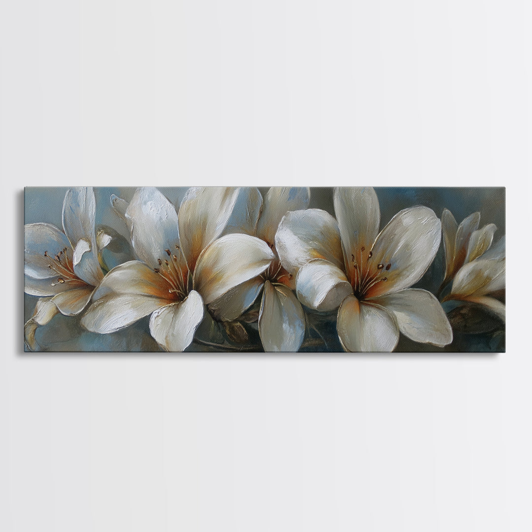 Desk Plant Botanical Closeup Canvas Print, Office Art, Office Decor, Watercolor Art, Focus, Canvas Wall Art, Abstract Art, OFF-3x1-80