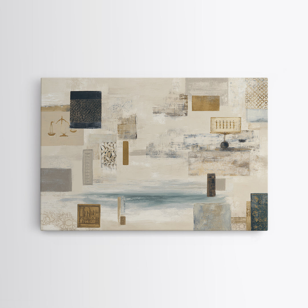 Calm Ocean Horizon for Stress Relief Framed Canvas Print, Office Art, Printables, Office Decor, Focus, Living Room Decor, OFF-3x2-15