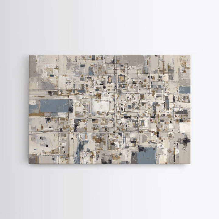 City Map Abstract Framed Canvas Print, Office Art, Abstract Art, Office Decor, Focus, Downloadable Prints, Cubicle Decor, OFF-3x2-24