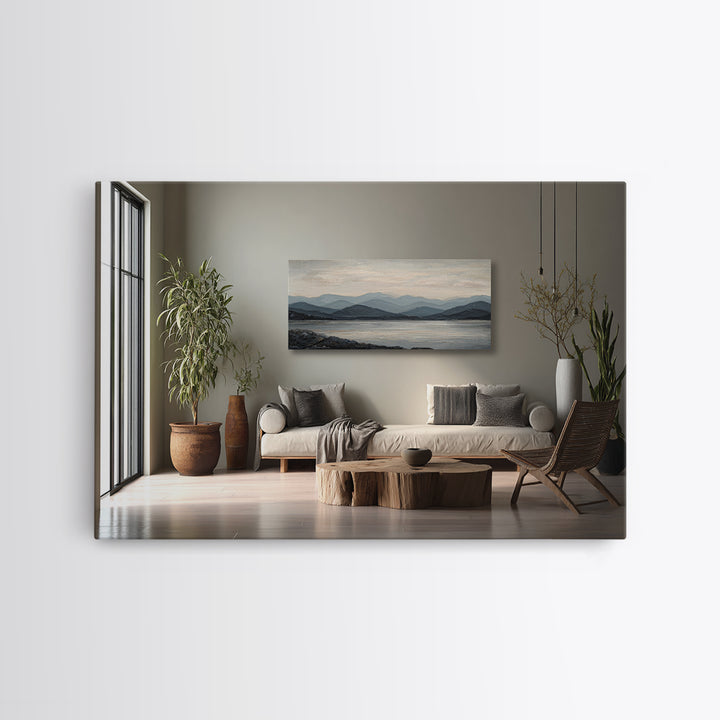 Minimal Mountain Sunrise for Focus Canvas Print, Office Art, Wall Prints, Office Decor, Oil Painting, Focus, Cubicle Decor, OFF-3x2-30