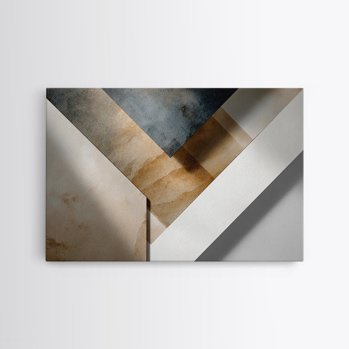Clean Abstract Geometry Framed Canvas Print, Office Art, Printable Art, Office Decor, Fine Art, Focus, Neutral Decor, OFF-3x2-5