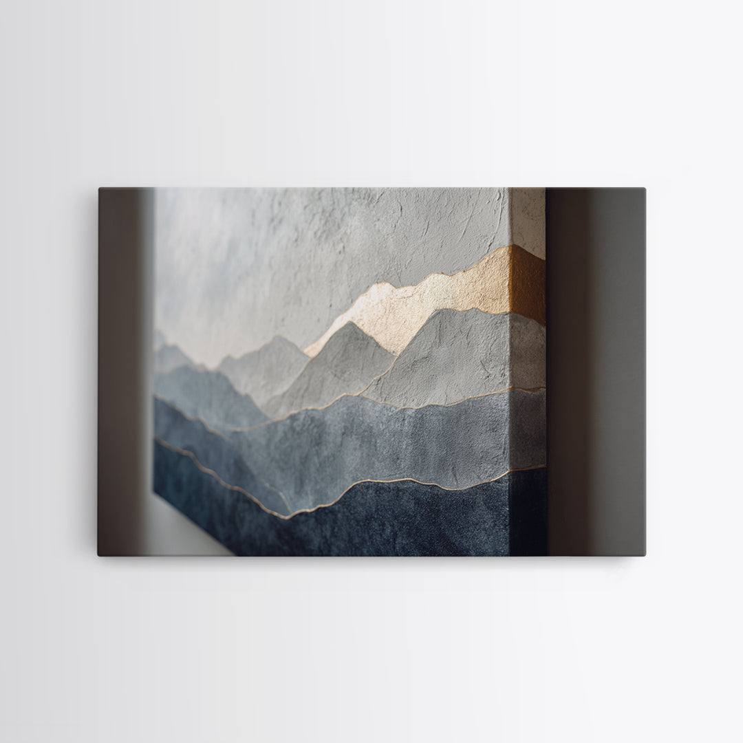 Minimal Mountain Sunrise for Focus Canvas Print, Office Art, Wall Prints, Office Decor, Oil Painting, Focus, Cubicle Decor, OFF-3x2-54
