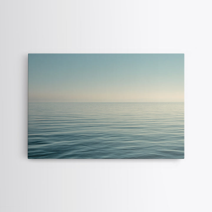 Calm Ocean Horizon for Stress Relief Framed Canvas Print, Office Art, Fine Art Print, Office Decor, Fine Art, Focus, Poster, OFF-3x2-87