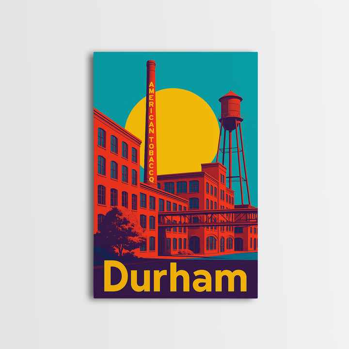 Durham Travel Poster, Canvas Print, Bold Pop Art Poster, Durham Wall Art, Vintage Travel Art, Wanderlust Decor, Home Office Decor