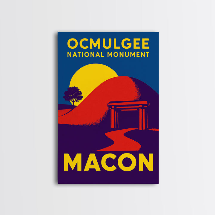 Macon Georgia Travel Poster, Canvas Print, High Contrast City Poster, Macon Poster Print, Travel Poster Art, Travel Wall Decor, Wall Art