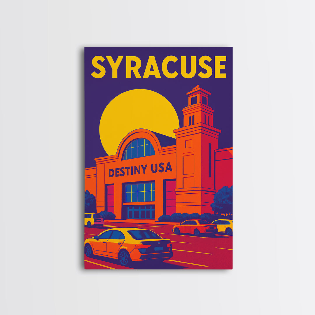 Syracuse New York Travel Poster, Canvas Print, High Contrast City Poster, Syracuse Wall Art, City Travel Prints, Wall Decor, City Poster