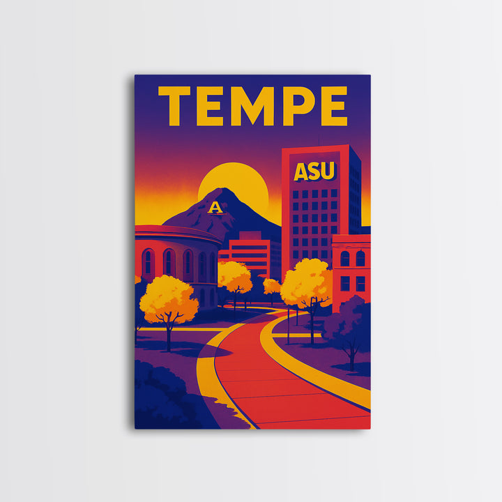 Tempe Travel Poster, Canvas Print, High Contrast City Poster, Tempe City Art, City Travel Prints, Modern Wall Decor, Home Office Decor