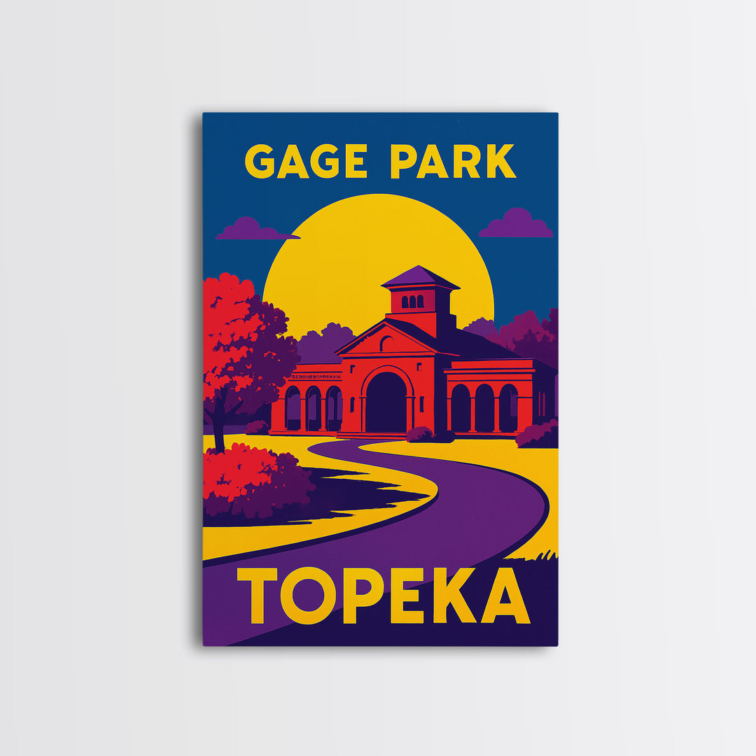 Topeka Travel Poster, Canvas Print, Vibrant Retro Travel Art, Topeka Travel Art, Travel Wall Art, Travel Poster Set, Home Office Decor