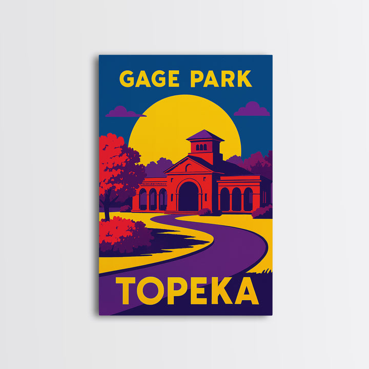 Topeka Travel Poster, Canvas Print, Vibrant Retro Travel Art, Topeka Travel Art, Travel Wall Art, Travel Poster Set, Home Office Decor